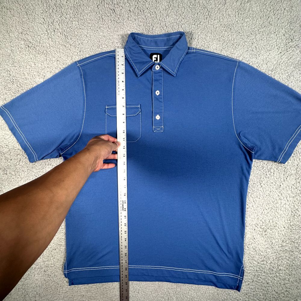 FootJoy FJ Polo Shirt Mens‎ Large Blue Golf Casual Preppy Pocket Short Sleeve - Picture 6 of 13
